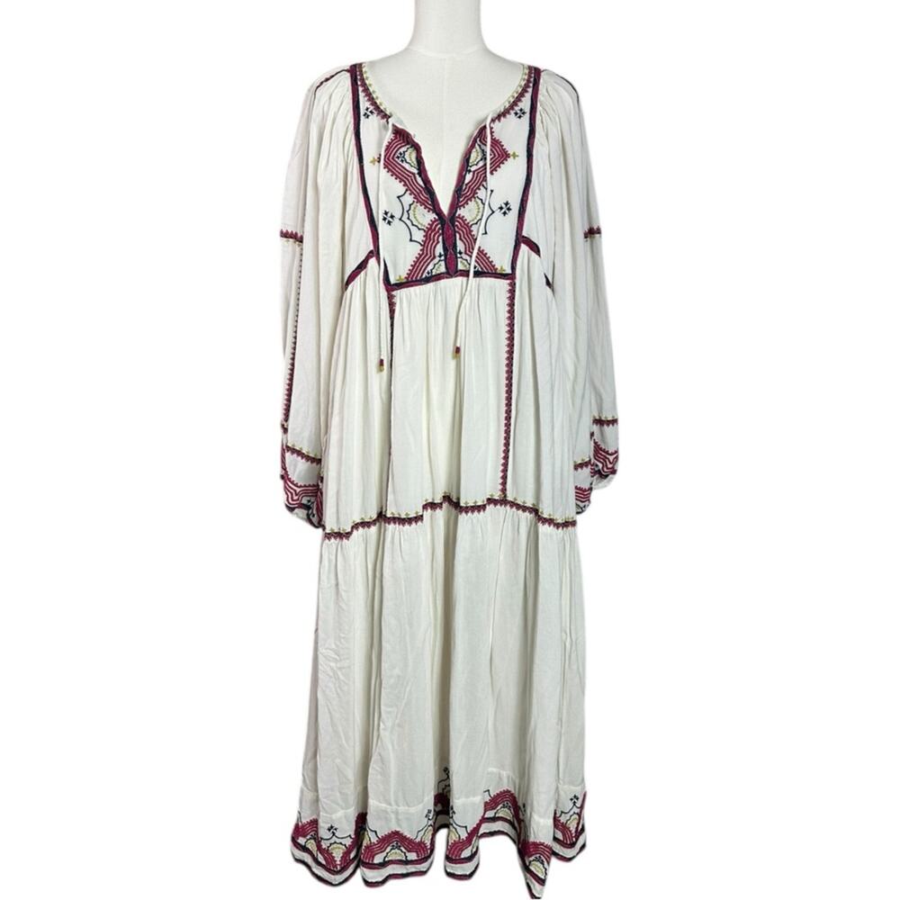 Free People Bohemian Embroidered Sweet Escape Midi Dress Size Medium - Picture 6 of 12